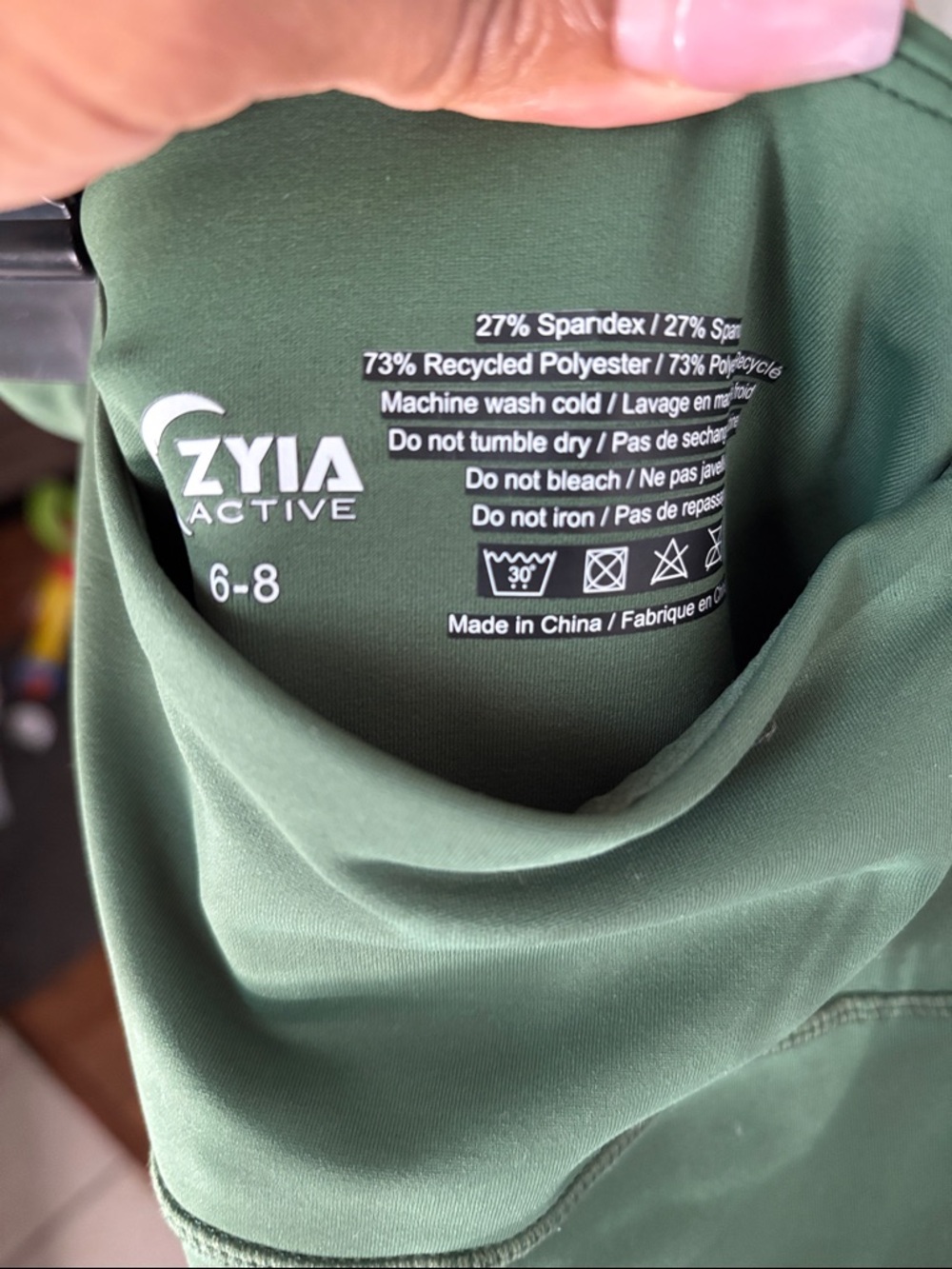 ZYIA Olive Green Cropped Pocket Leggings - Picture 2 of 4